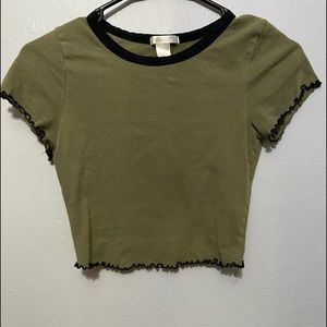 Bozzolo, green crop top, small.